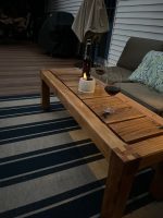 Handcrafted Exterior Coffee Table – Solid Hardwoods & Castle Joints – custom handcrafted by Made by the Middletons, Indiana (photo 2)