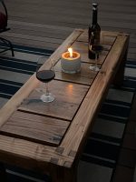Handcrafted Exterior Coffee Table – Solid Hardwoods & Castle Joints – custom handcrafted by Made by the Middletons, Indiana (photo 5)