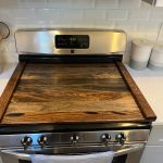 Custom Stovetop Cover – Example 1: Dark Walnut – custom handcrafted by Made by the Middletons, Indiana (photo 1)