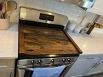 Custom Stovetop Cover – Example 1: Dark Walnut – custom handcrafted by Made by the Middletons, Indiana (photo 3)