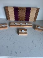 Dining Table Wooden Runner with Tea Lights – custom handcrafted by Made by the Middletons, Indiana (photo 2)