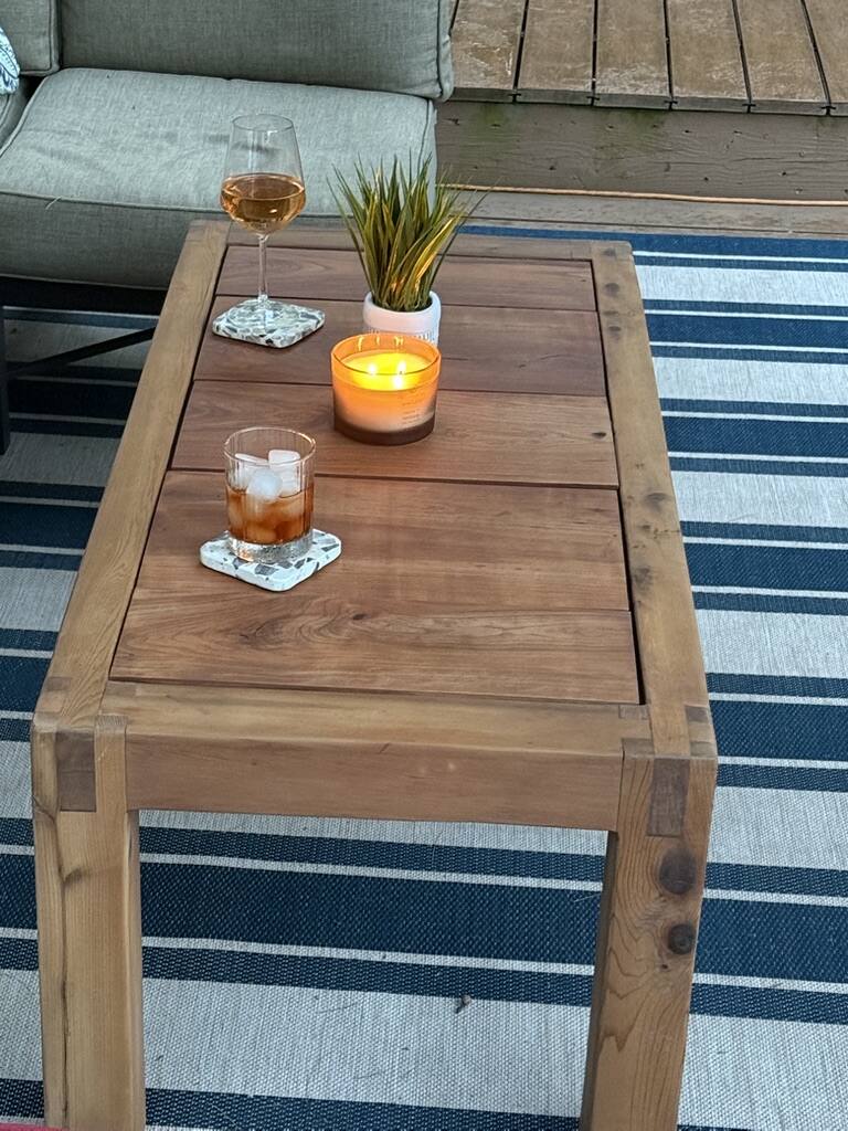 Custom cherry coffee table with castle joint detail