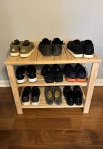 Hardwood Shoe Rack: Stylish Storage meets Functional Seating – custom handcrafted by Made by the Middletons, Indiana (photo 1)