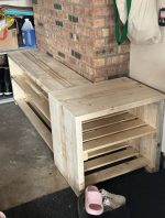 Hardwood Shoe Rack: Stylish Storage meets Functional Seating – custom handcrafted by Made by the Middletons, Indiana (photo 3)