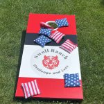 Custom Cornhole Set – Example 4: Business Logo – custom handcrafted by Made by the Middletons, Indiana (photo 1)