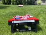 Custom Cornhole Set – Example 4: Business Logo – custom handcrafted by Made by the Middletons, Indiana (photo 4)