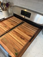 Custom Stovetop Cover – Example 2: Green Resin River – custom handcrafted by Made by the Middletons, Indiana (photo 3)