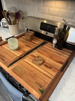 Custom Stovetop Cover – Example 2: Green Resin River – custom handcrafted by Made by the Middletons, Indiana (photo 4)