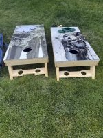 Custom Cornhole Set – Example 3: Custom Graphic – custom handcrafted by Made by the Middletons, Indiana (photo 3)