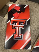 Custom Cornhole Set – Example 2: Team Logo – custom handcrafted by Made by the Middletons, Indiana (photo 3)