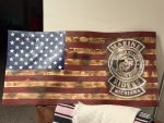 Custom Wavy Flag – Example 2: Marine Riders Emblem – custom handcrafted by Made by the Middletons, Indiana (photo 5)