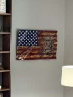 Custom Wavy Flag – Example 1: Marine Riders Emblem – custom handcrafted by Made by the Middletons, Indiana (photo 1)
