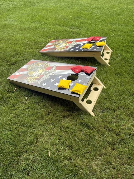 Custom Cornhole Set – Example 5: Patriotic Graphic – custom handcrafted by Made by the Middletons, Indiana (photo 2)